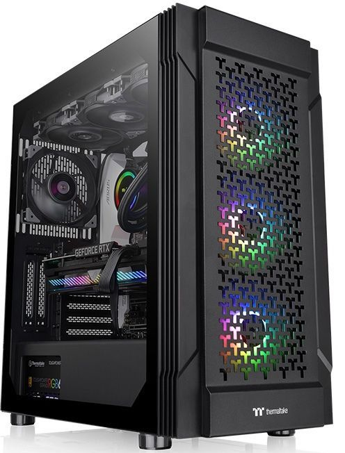Корпус Thermaltake Versa T27 TG ARGB черный без БП ATX 4x120mm 6x140mm 2xUSB3.0 audio bott PSU