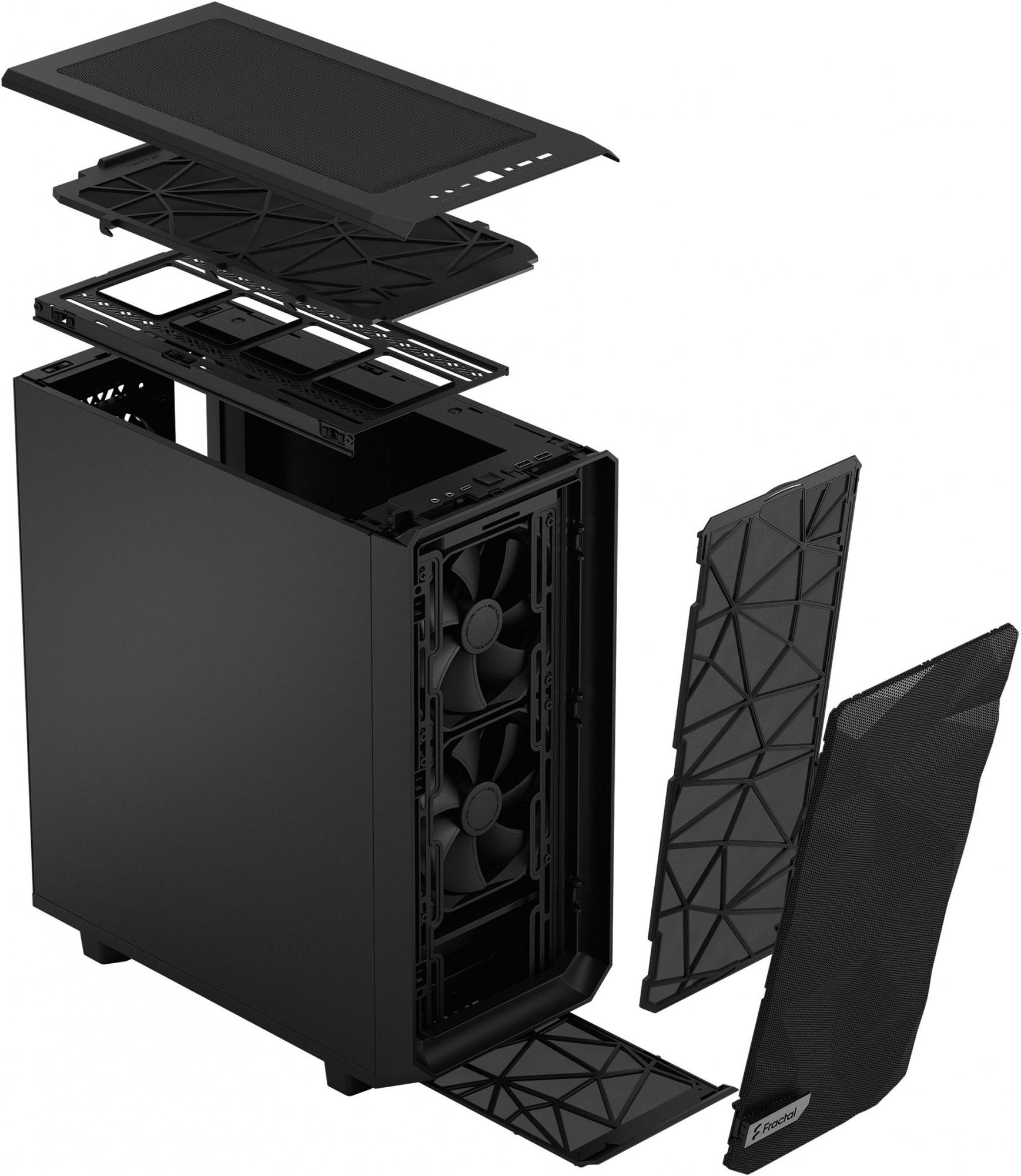 Корпус Fractal Design Meshify 2 Compact Solid черный без БП ATX 5x120mm 4x140mm 2xUSB3.0 audio bott PSU — фото 14