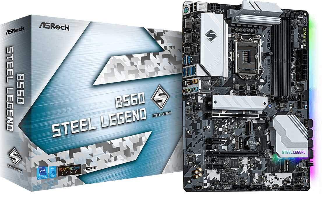 Материнская плата Asrock B560 STEEL LEGEND Soc-1200 Intel B560 4xDDR4 ATX AC`97 8ch(7.1) 2.5Gg+HDMI+DP — фото 4