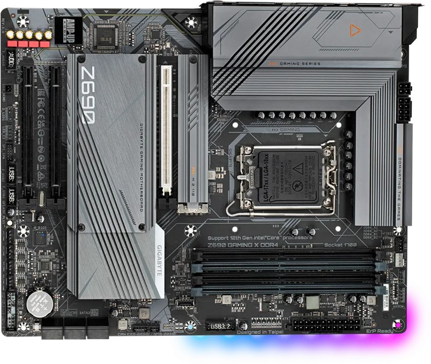 Материнская плата Gigabyte Z690 GAMING X DDR4 Soc-1700 Intel Z690 4xDDR4 ATX AC`97 8ch(7.1) 2.5Gg RAID+HDMI+DP — фото 2