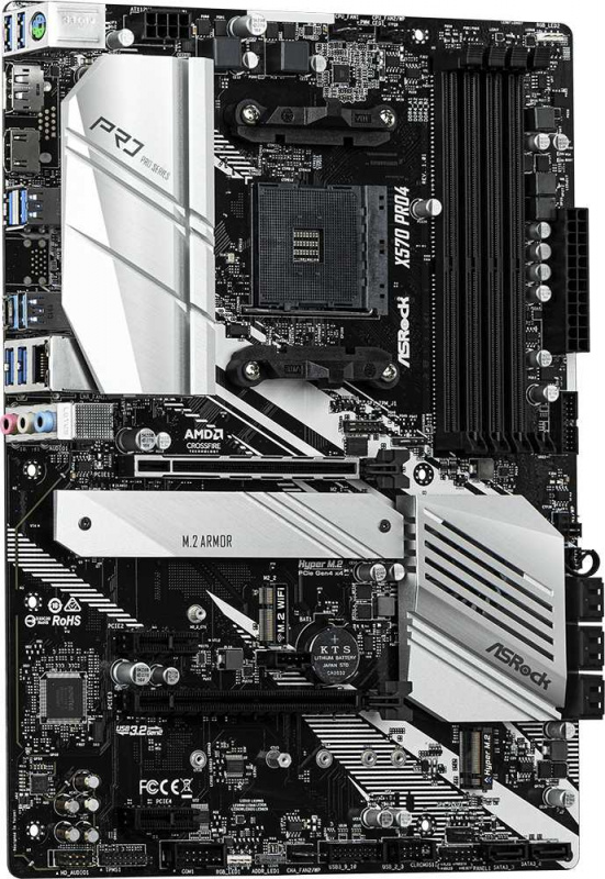 Материнская плата Asrock X570 PRO4 Soc-AM4 AMD X570 4xDDR4 ATX AC`97 8ch(7.1) GbLAN RAID+HDMI+DP — фото 3