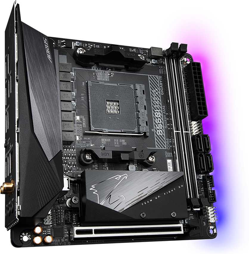 Материнская плата Gigabyte B550I AORUS PRO AX Soc-AM4 AMD B550 2xDDR4 mini-ITX AC`97 8ch(7.1) 2.5Gg RAID+HDMI+DP — фото 5