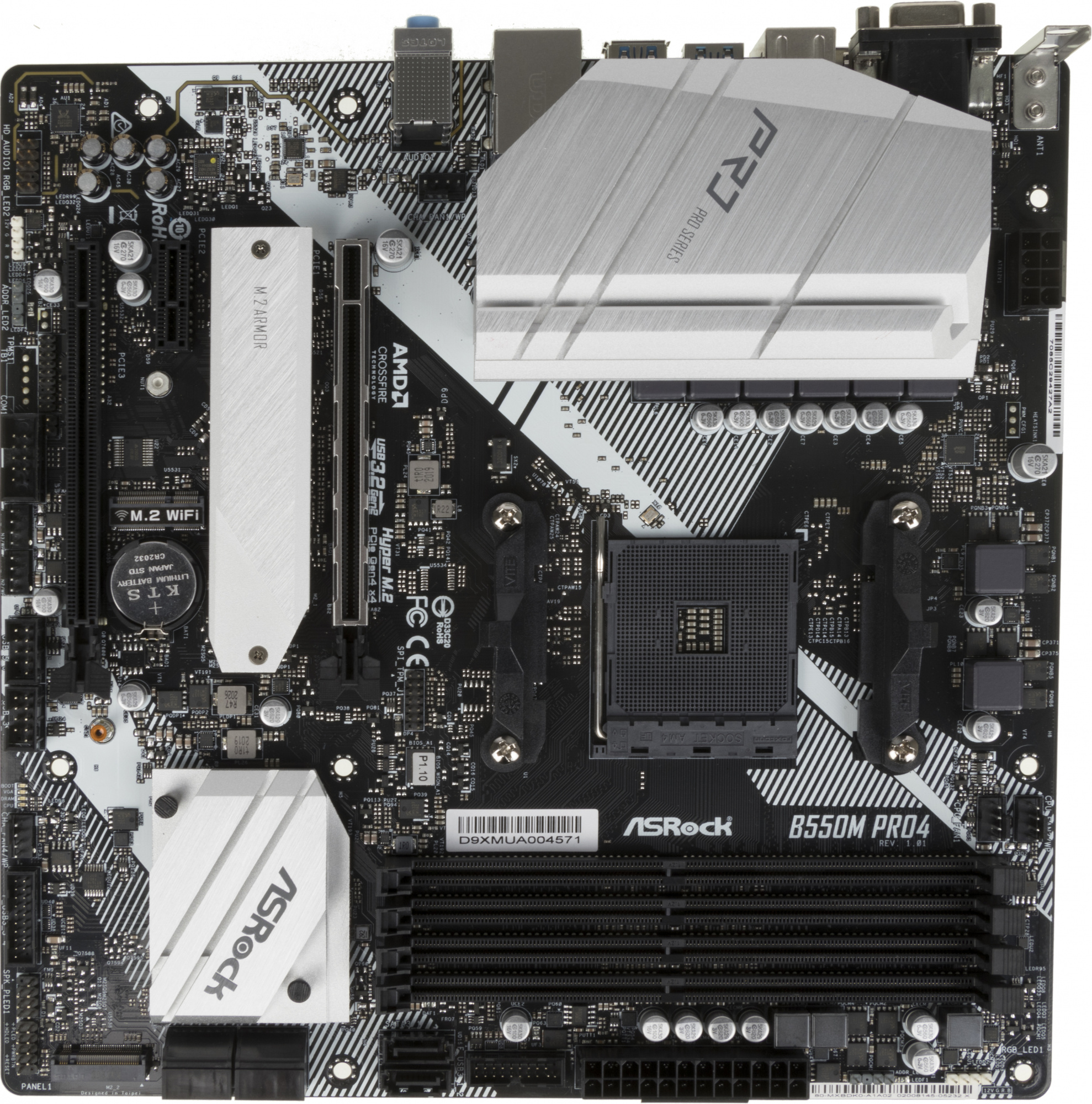 Материнская плата Asrock B550M PRO4 Soc-AM4 AMD B550 4xDDR4 mATX AC`97 8ch(7.1) GbLAN RAID+VGA+HDMI+DP — фото 4