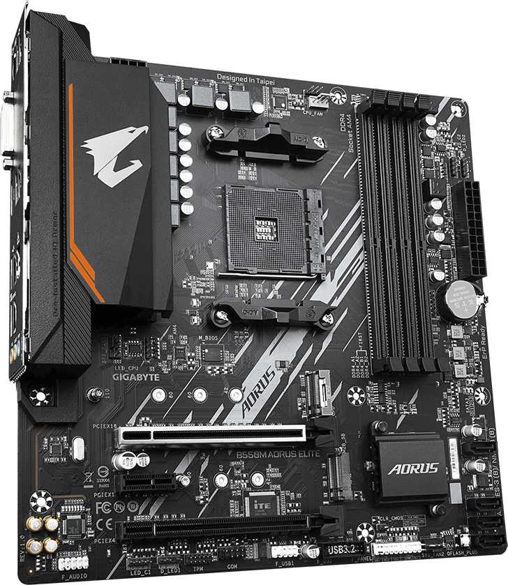 Материнская плата Gigabyte B550M AORUS ELITE Soc-AM4 AMD B550 4xDDR4 mATX AC`97 8ch(7.1) GbLAN RAID+DVI+HDMI — фото 5