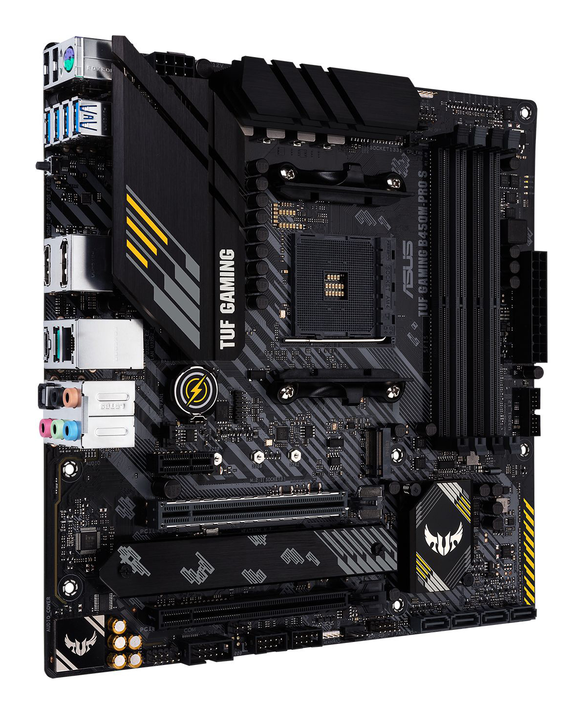 Материнская плата Asus TUF GAMING B450M-PRO S Soc-AM4 AMD B450 4xDDR4 mATX AC`97 8ch(7.1) 2.5Gg RAID+HDMI+DP — фото 2
