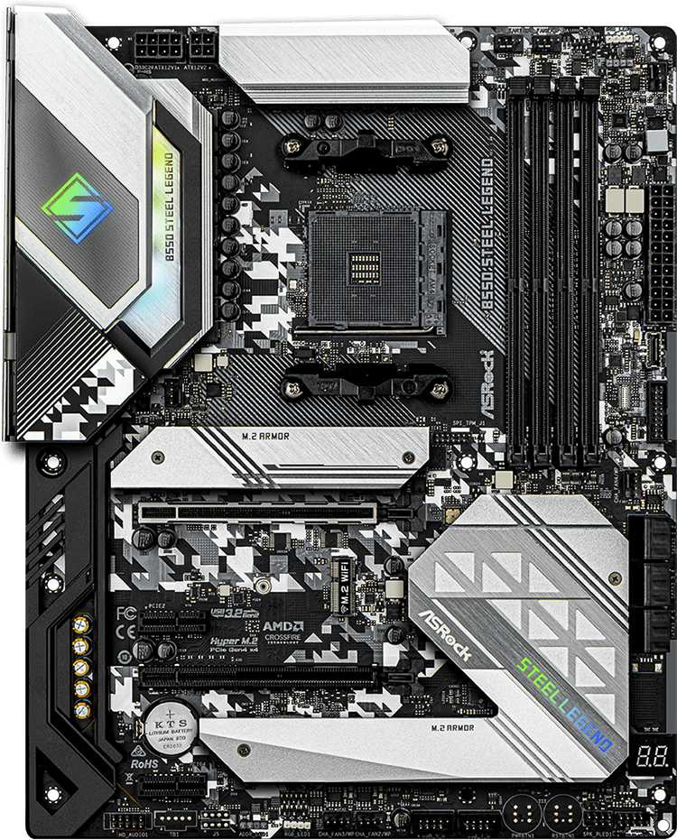 Материнская плата Asrock B550 STEEL LEGEND Soc-AM4 AMD B550 4xDDR4 ATX AC`97 8ch(7.1) 2.5Gg RAID+HDMI+DP — фото 3