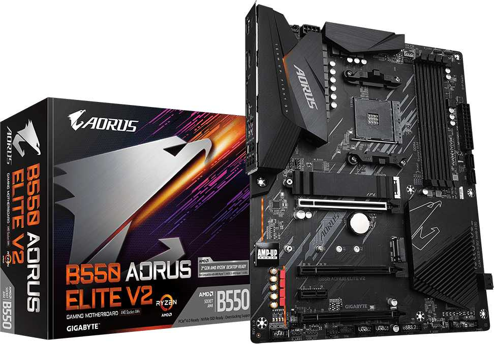 Материнская плата Gigabyte B550 AORUS ELITE V2 Soc-AM4 AMD B550 4xDDR4 ATX AC`97 8ch(7.1) 2.5Gg RAID+HDMI+DP — фото 2