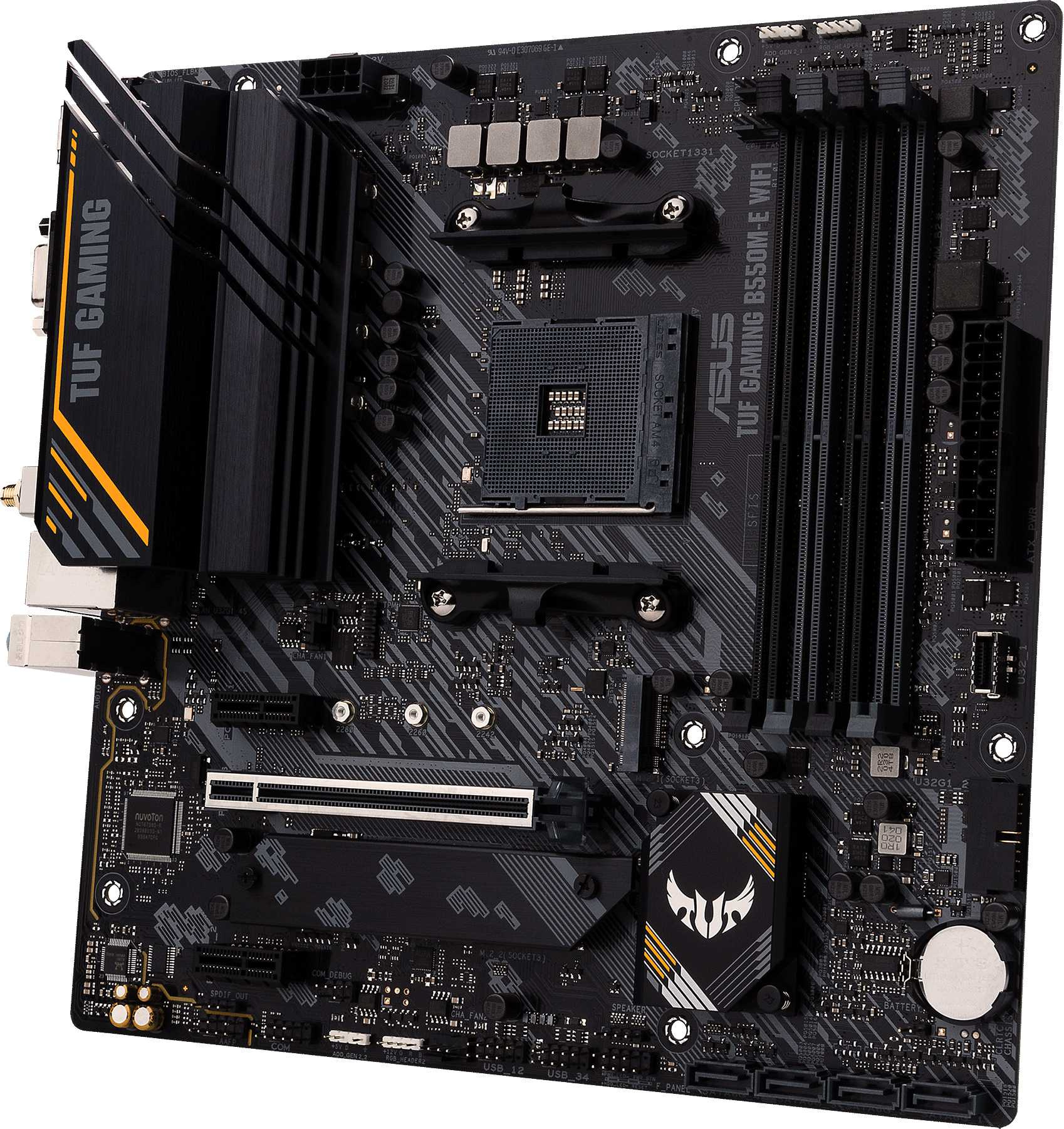 Материнская плата Asus TUF GAMING B550M-E WIFI Soc-AM4 AMD B550 4xDDR4 mATX AC`97 8ch(7.1) GbLAN RAID+VGA+HDMI+DP — фото 3
