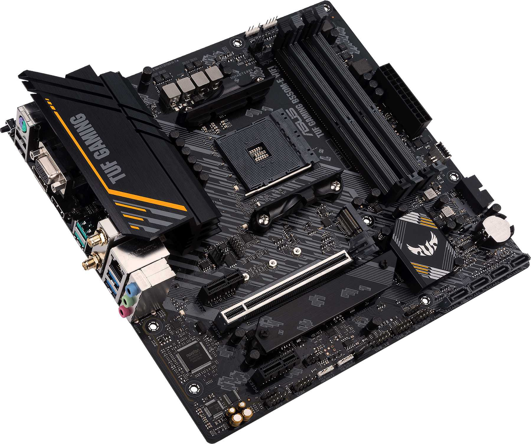 Материнская плата Asus TUF GAMING B550M-E WIFI Soc-AM4 AMD B550 4xDDR4 mATX AC`97 8ch(7.1) GbLAN RAID+VGA+HDMI+DP — фото 4
