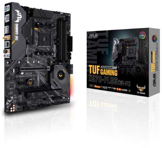 Материнская плата Asus TUF GAMING X570-PLUS (WI-FI) Soc-AM4 AMD X570 4xDDR4 ATX AC`97 8ch(7.1) GbLAN RAID+HDMI+DP