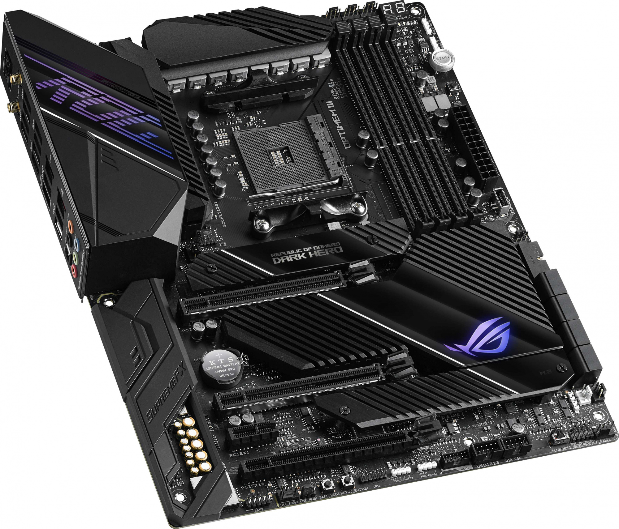 Материнская плата Asus ROG CROSSHAIR VIII DARK HERO Soc-AM4 AMD X570 4xDDR4 ATX AC`97 8ch(7.1) 1 x 2.5Gigabit + Gigabit Ethernet RAID — фото 3