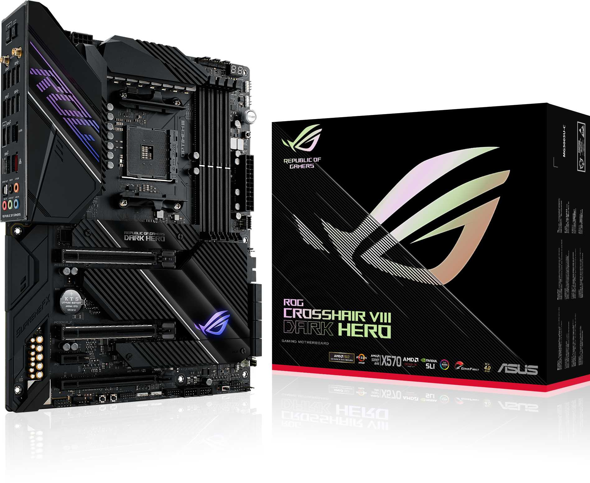 Материнская плата Asus ROG CROSSHAIR VIII DARK HERO Soc-AM4 AMD X570 4xDDR4 ATX AC`97 8ch(7.1) 1 x 2.5Gigabit + Gigabit Ethernet RAID — фото 9