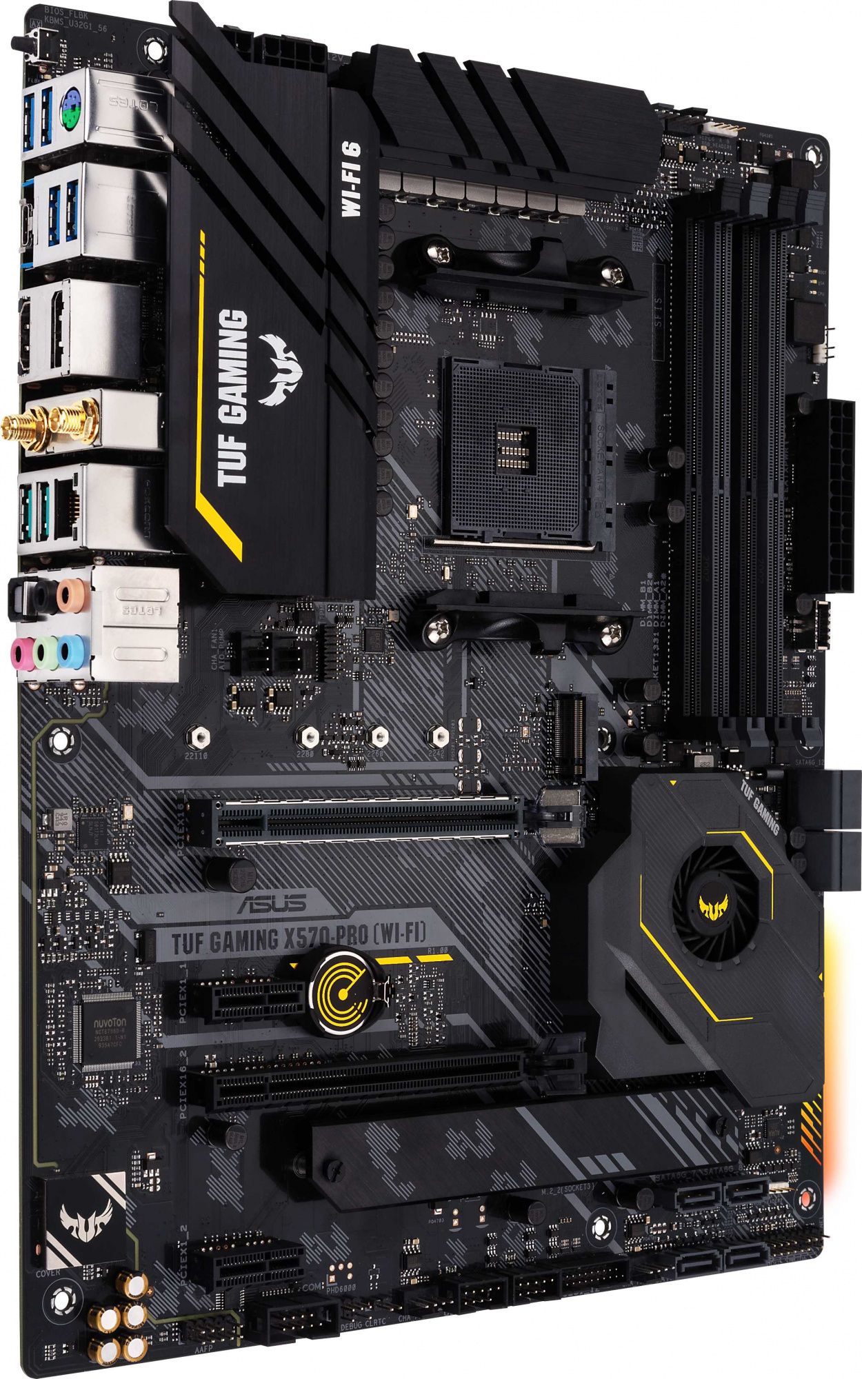 Материнская плата Asus TUF GAMING X570-PRO (WI-FI) Soc-AM4 AMD X570 4xDDR4 ATX AC`97 8ch(7.1) 2.5Gg RAID+HDMI+DP — фото 2