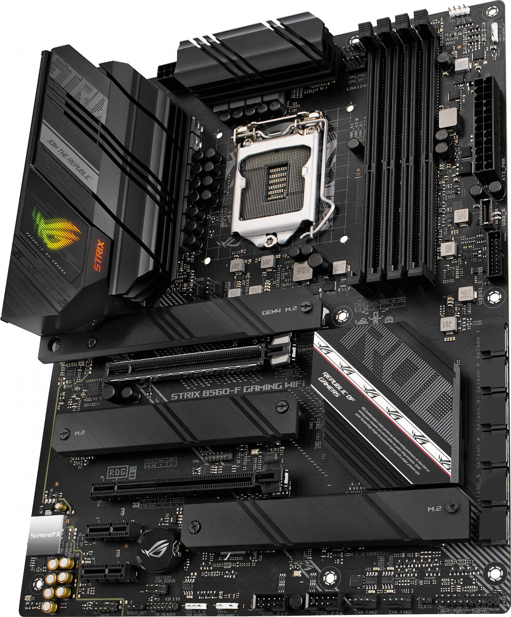 Материнская плата Asus ROG STRIX B560-F GAMING WIFI Soc-1200 Intel B560 4xDDR4 ATX AC`97 8ch(7.1) 2.5Gg+HDMI+DP — фото 2