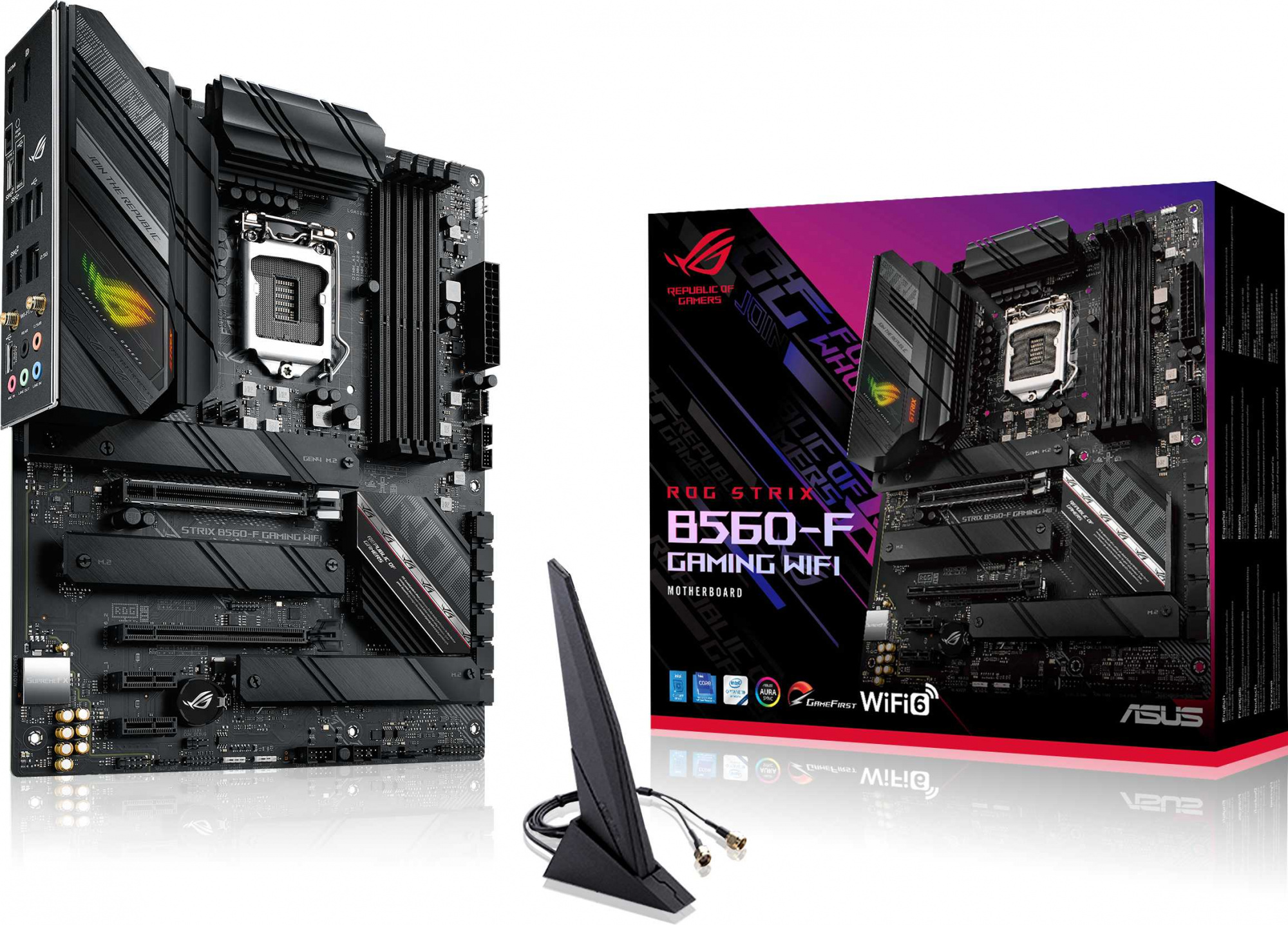Материнская плата Asus ROG STRIX B560-F GAMING WIFI Soc-1200 Intel B560 4xDDR4 ATX AC`97 8ch(7.1) 2.5Gg+HDMI+DP — фото 7