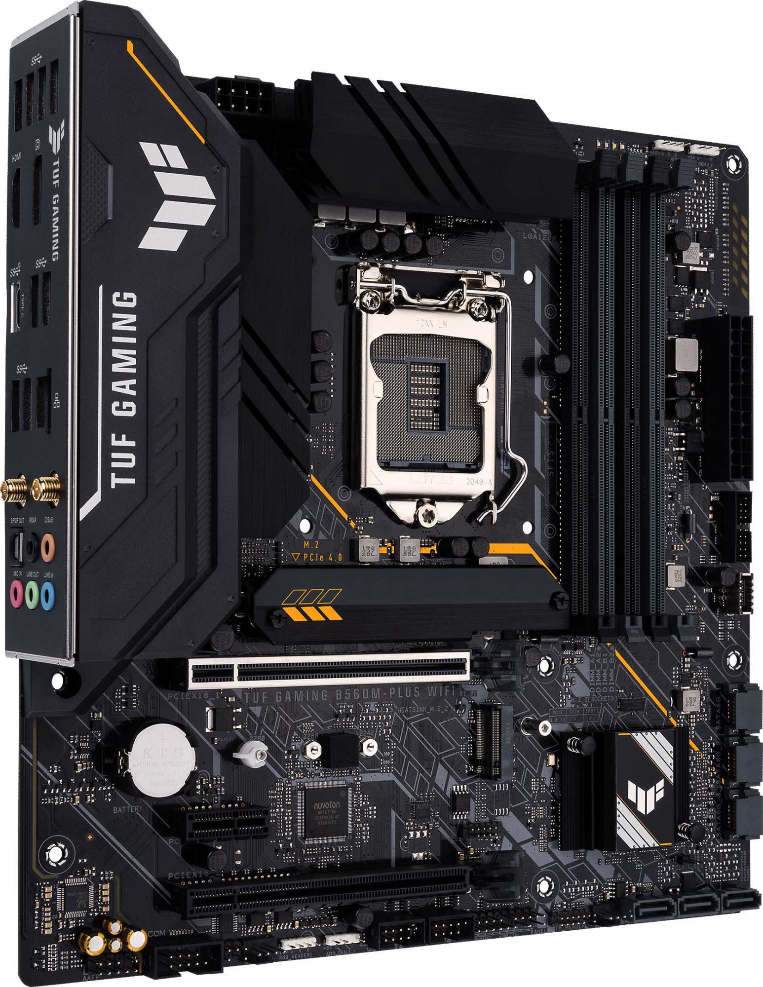 Материнская плата Asus TUF GAMING B560M-PLUS WIFI Soc-1200 Intel B560 4xDDR4 mATX AC`97 8ch(7.1) 2.5Gg+HDMI+DP — фото 2