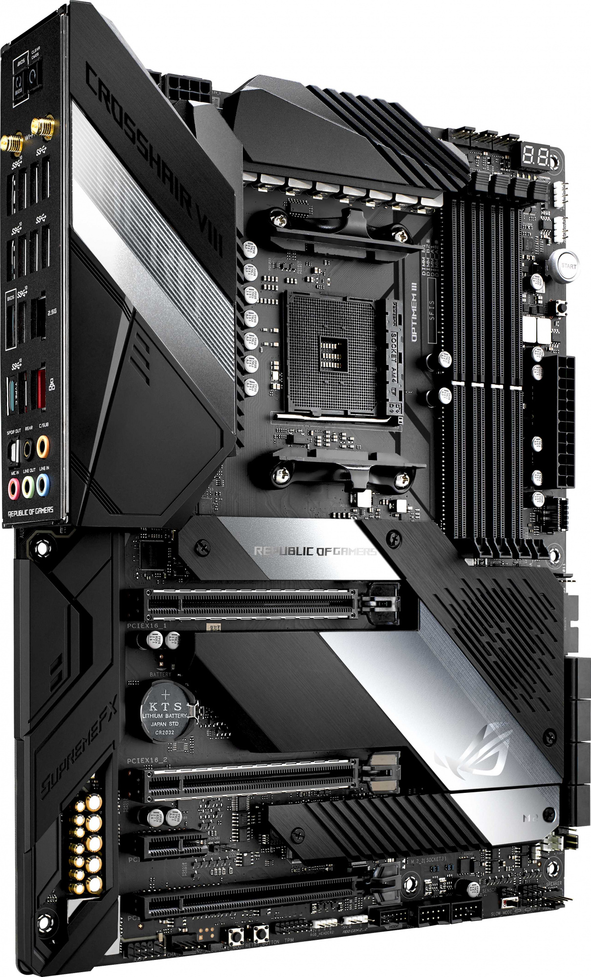 Материнская плата Asus ROG CROSSHAIR VIII HERO(WI-FI) Soc-AM4 AMD X570 4xDDR4 ATX AC`97 8ch(7.1) 1 x 2.5Gigabit + Gigabit Ethernet RAID — фото 2