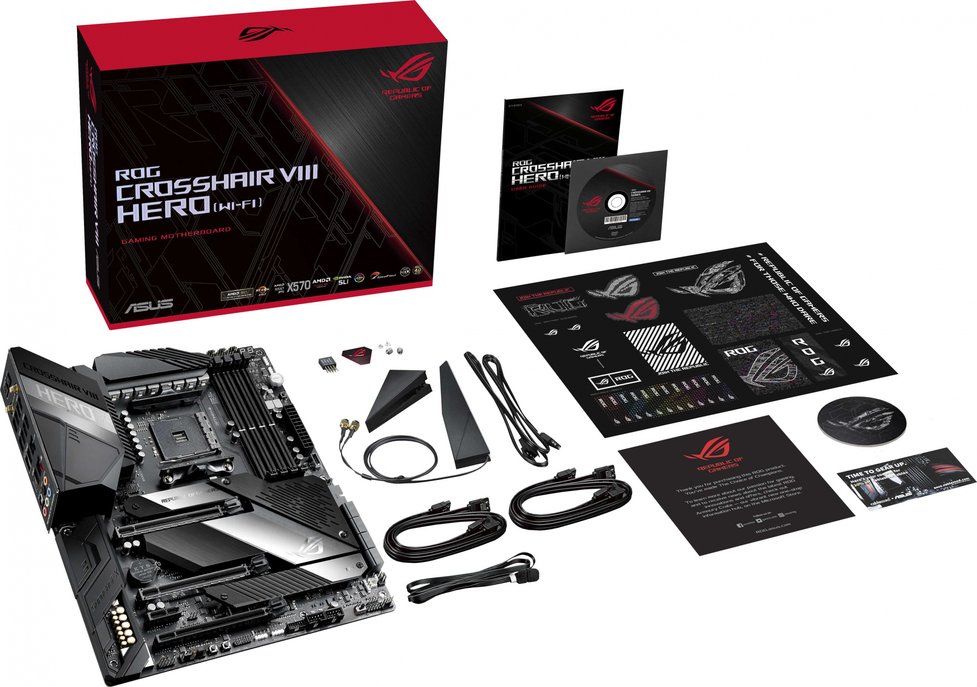 Материнская плата Asus ROG CROSSHAIR VIII HERO(WI-FI) Soc-AM4 AMD X570 4xDDR4 ATX AC`97 8ch(7.1) 1 x 2.5Gigabit + Gigabit Ethernet RAID — фото 6