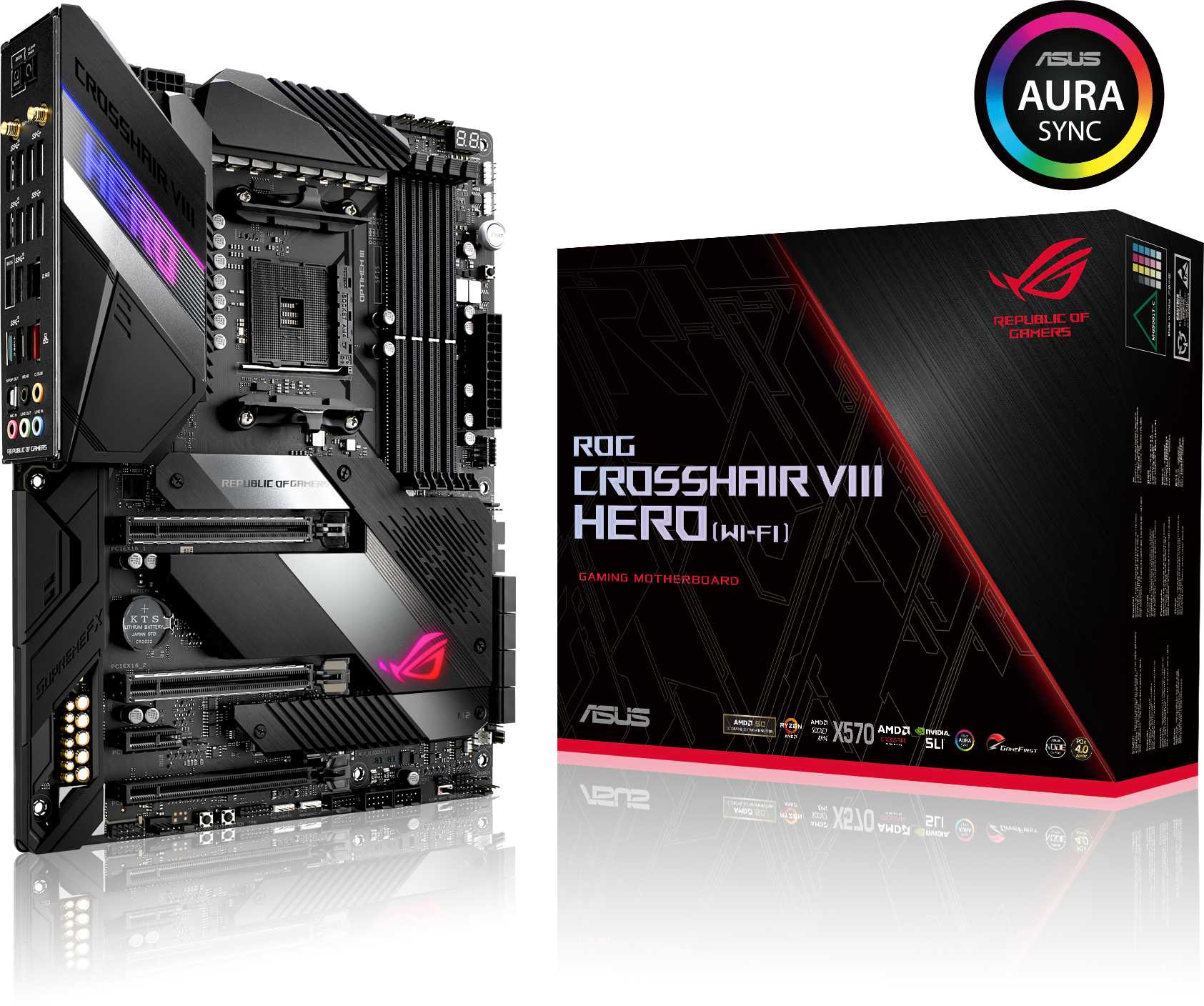 Материнская плата Asus ROG CROSSHAIR VIII HERO(WI-FI) Soc-AM4 AMD X570 4xDDR4 ATX AC`97 8ch(7.1) 1 x 2.5Gigabit + Gigabit Ethernet RAID — фото 8