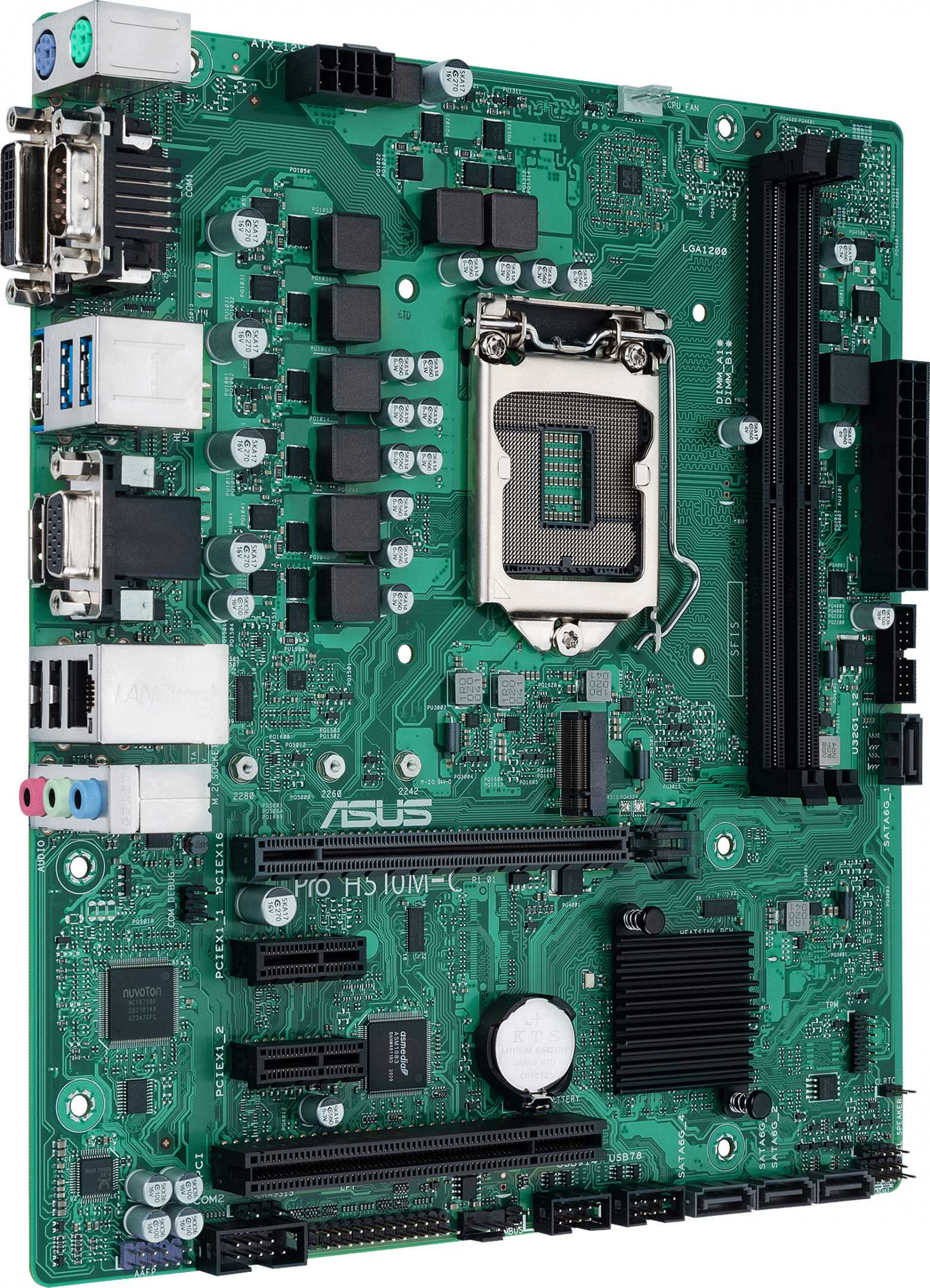 Материнская плата Asus PRO H510M-C/CSM Soc-1200 Intel H510 2xDDR4 mATX AC`97 8ch(7.1) GbLAN+VGA+DVI+HDMI+DP — фото 3