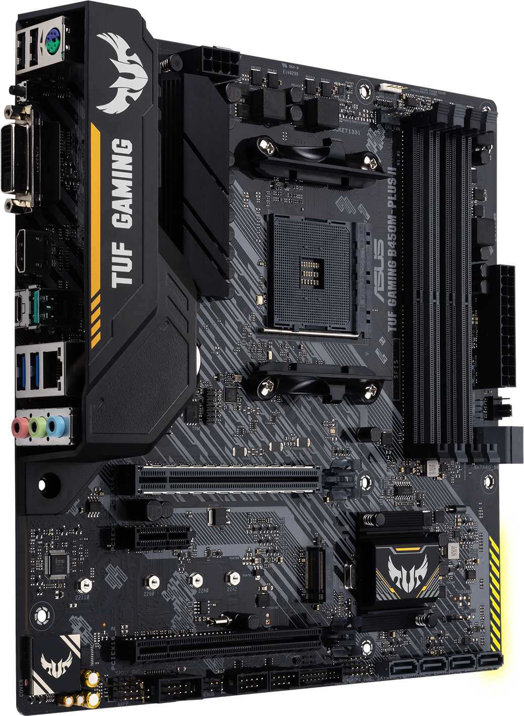 Материнская плата Asus TUF GAMING B450M-PLUS II Soc-AM4 AMD B450 4xDDR4 mATX AC`97 8ch(7.1) GbLAN RAID+DVI+HDMI