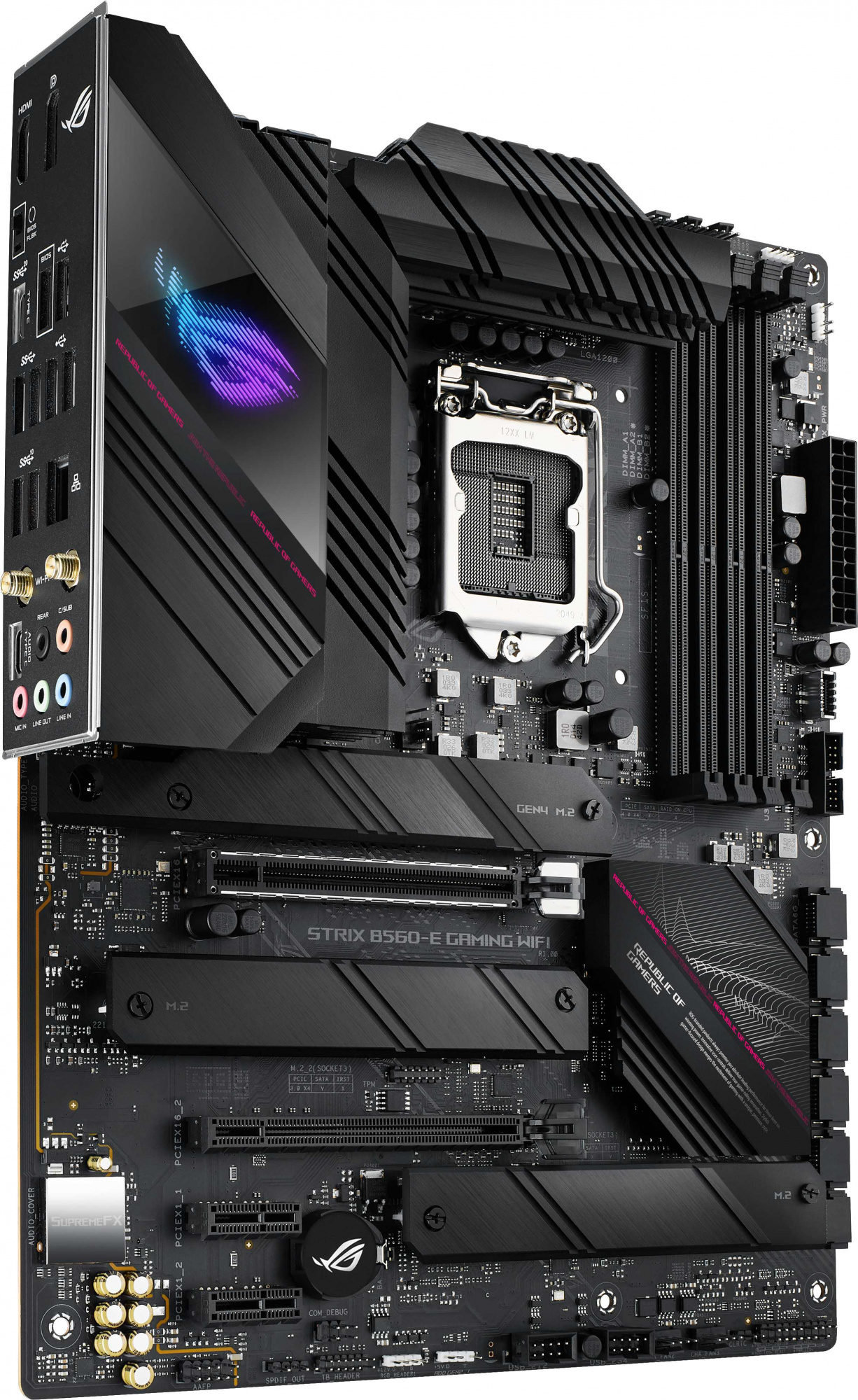 Материнская плата Asus ROG STRIX B560-E GAMING WIFI Soc-1200 Intel B560 4xDDR4 ATX AC`97 8ch(7.1) 2.5Gg+HDMI+DP — фото 2