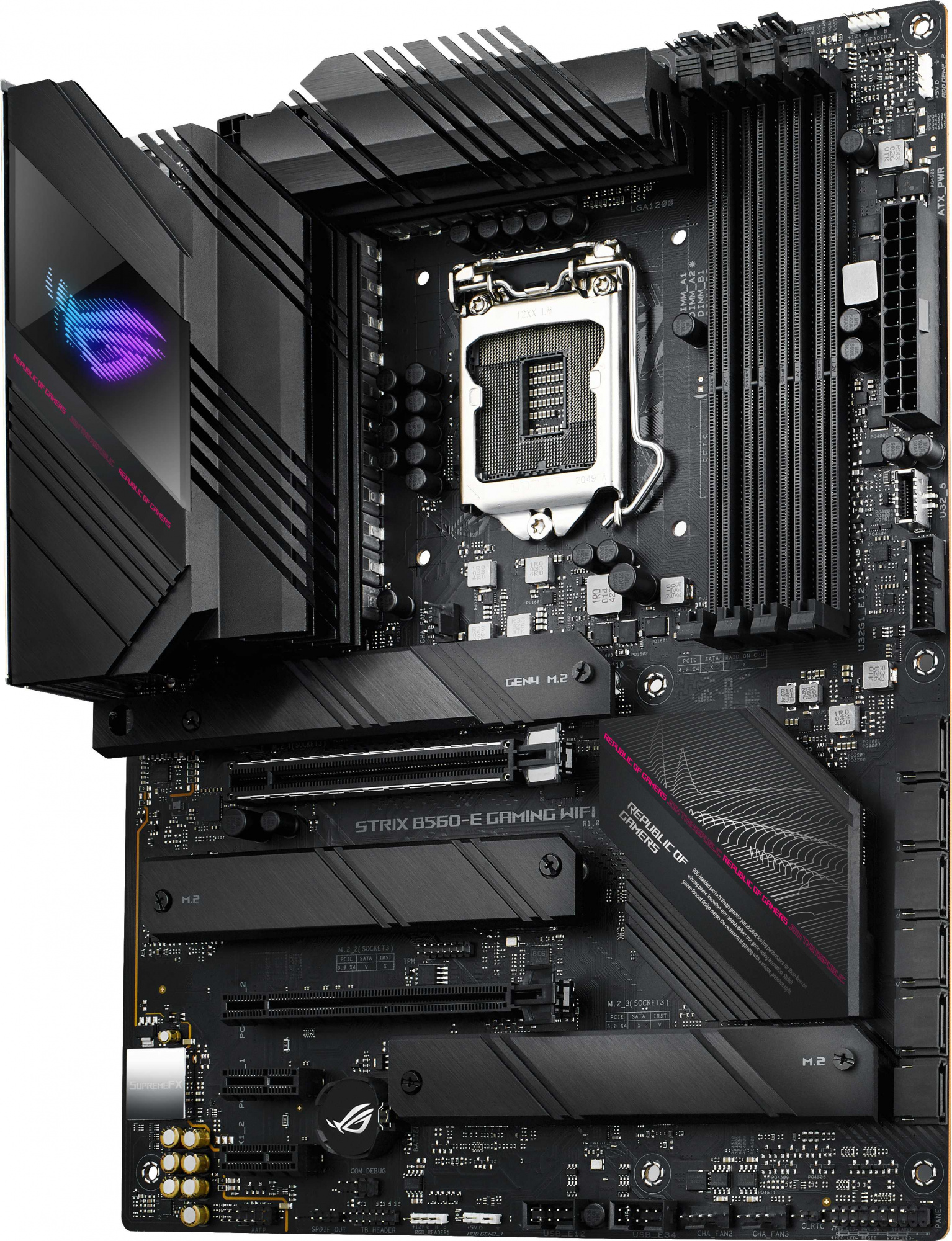 Материнская плата Asus ROG STRIX B560-E GAMING WIFI Soc-1200 Intel B560 4xDDR4 ATX AC`97 8ch(7.1) 2.5Gg+HDMI+DP — фото 3