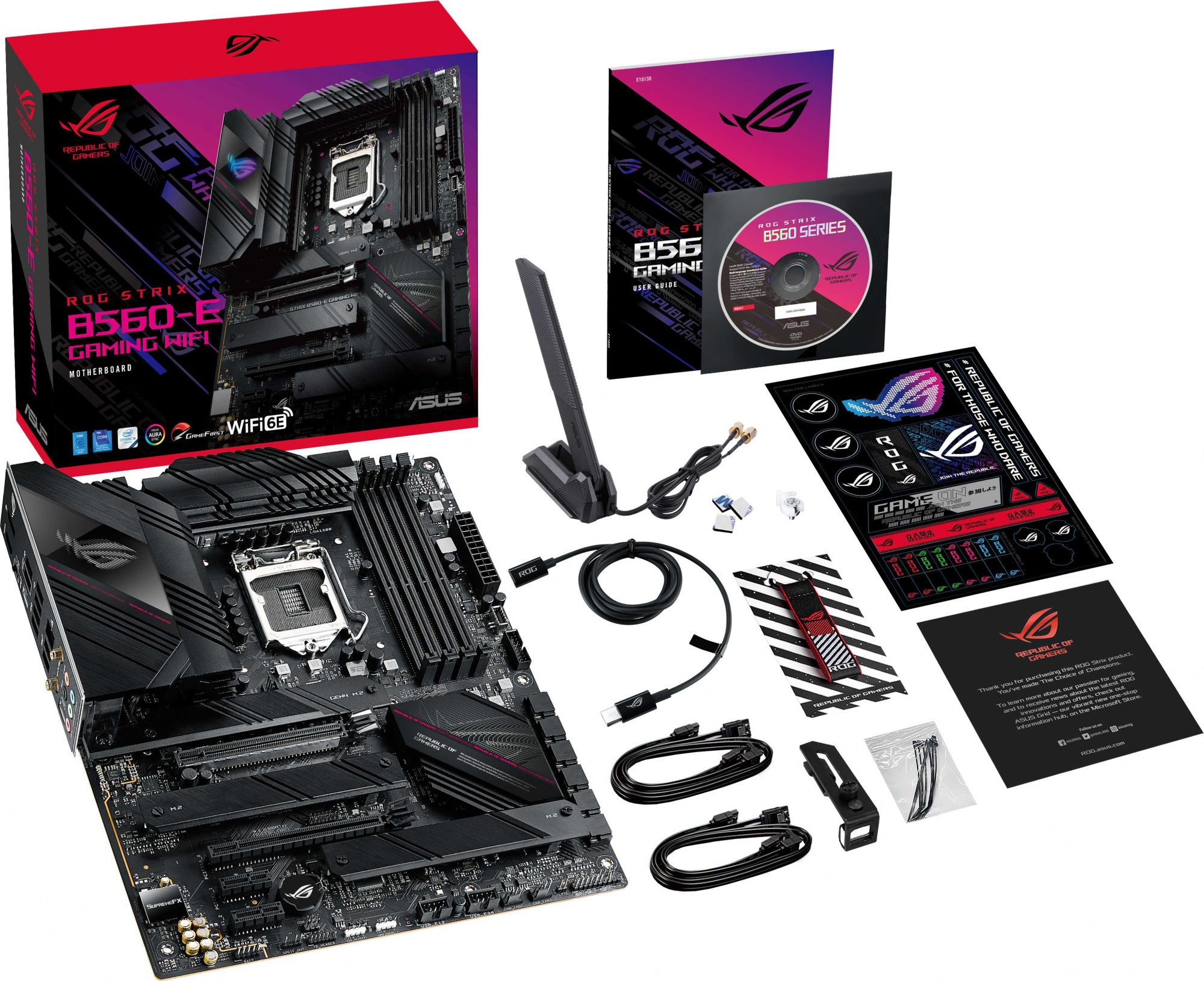 Материнская плата Asus ROG STRIX B560-E GAMING WIFI Soc-1200 Intel B560 4xDDR4 ATX AC`97 8ch(7.1) 2.5Gg+HDMI+DP — фото 9