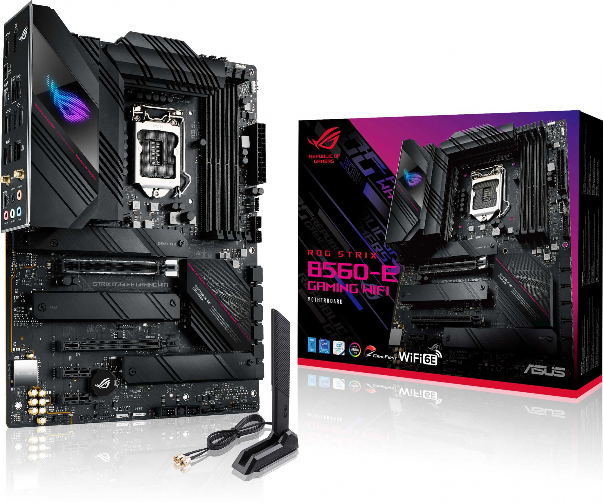 Материнская плата Asus ROG STRIX B560-E GAMING WIFI Soc-1200 Intel B560 4xDDR4 ATX AC`97 8ch(7.1) 2.5Gg+HDMI+DP — фото 10