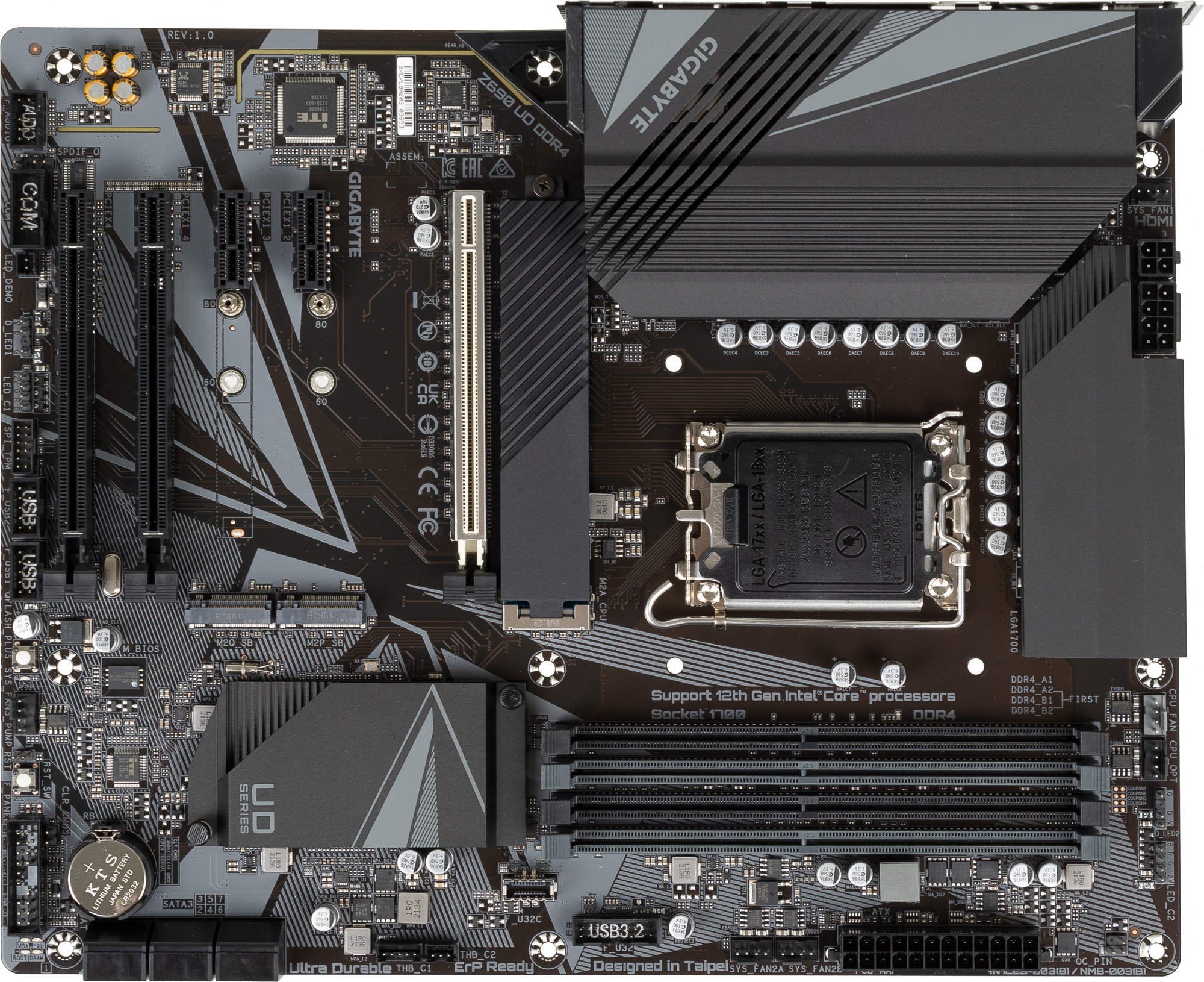 Материнская плата Gigabyte Z690 UD DDR4 Soc-1700 Intel Z690 4xDDR4 ATX AC`97 8ch(7.1) 2.5Gg RAID+HDMI+DP — фото 6