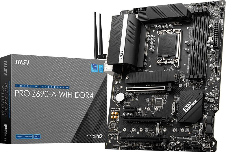 Материнская плата MSI PRO Z690-A WIFI DDR4 Soc-1700 Intel Z690 4xDDR4 ATX AC`97 8ch(7.1) 2.5Gg RAID+HDMI+DP — фото 5