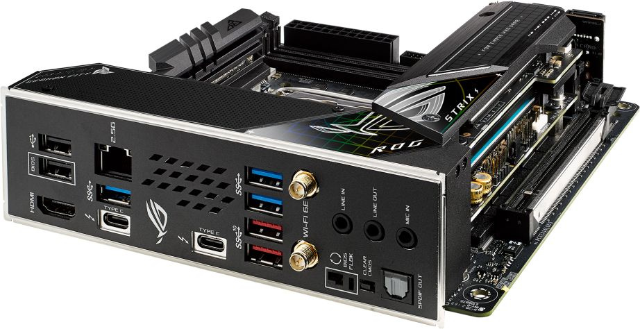 Материнская плата Asus ROG STRIX Z690-I GAMING WIFI Soc-1700 Intel Z690 2xDDR5 mini-ITX AC`97 8ch(7.1) 2.5Gg RAID+HDMI — фото 2