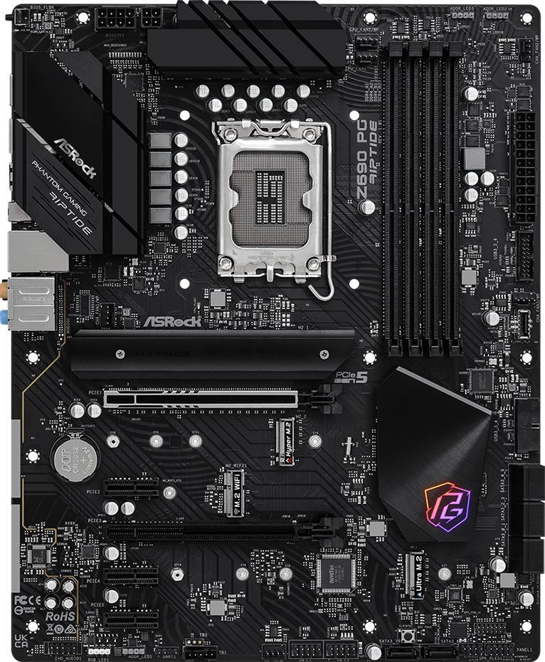 Материнская плата Asrock Z690 PG RIPTIDE Soc-1700 Intel Z690 4xDDR4 ATX AC`97 8ch(7.1) 2.5Gg RAID+HDMI