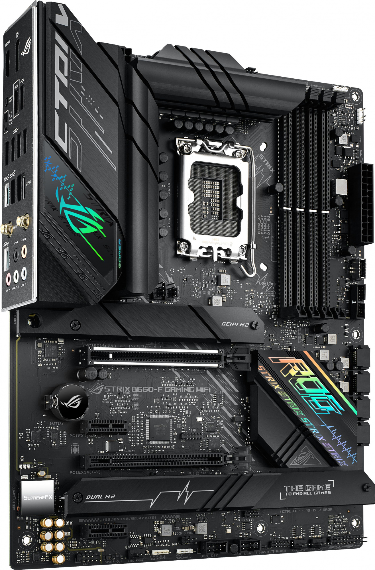 Материнская плата Asus ROG STRIX B660-F GAMING WIFI Soc-1700 Intel B660 4xDDR5 ATX AC`97 8ch(7.1) 2.5Gg RAID+HDMI+DP — фото 2