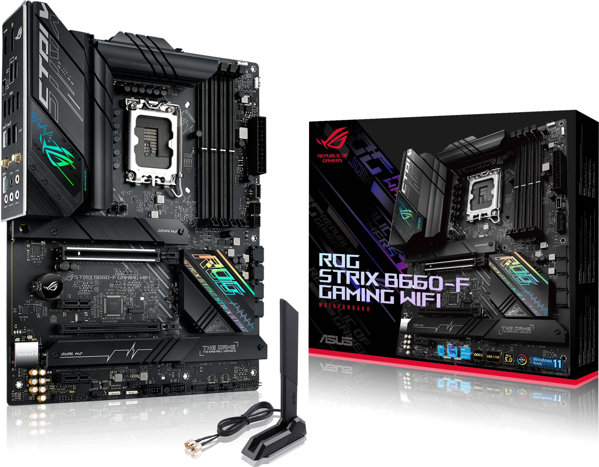 Материнская плата Asus ROG STRIX B660-F GAMING WIFI Soc-1700 Intel B660 4xDDR5 ATX AC`97 8ch(7.1) 2.5Gg RAID+HDMI+DP — фото 11