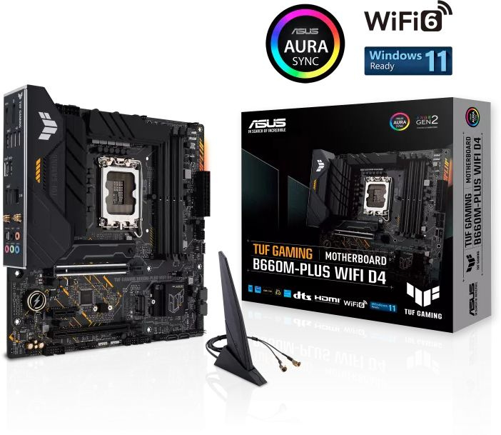 Материнская плата Asus TUF GAMING B660M-PLUS WIFI D4 Soc-1700 Intel B660 4xDDR4 mATX AC`97 8ch(7.1) 2.5Gg RAID+HDMI+DP — фото 4