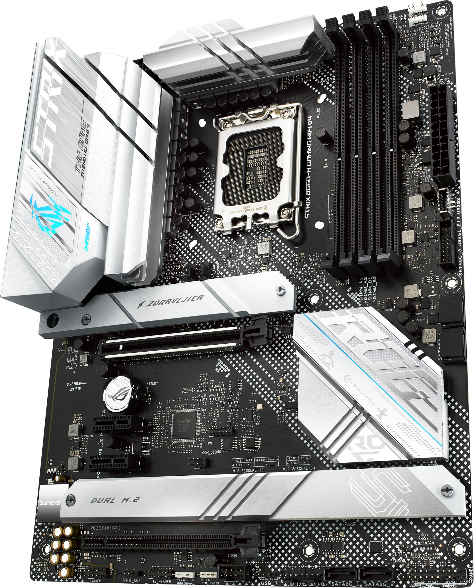 Материнская плата Asus ROG STRIX B660-A GAMING WIFI D4 Soc-1700 Intel B660 4xDDR4 ATX AC`97 8ch(7.1) 2.5Gg RAID+HDMI+DP — фото 4