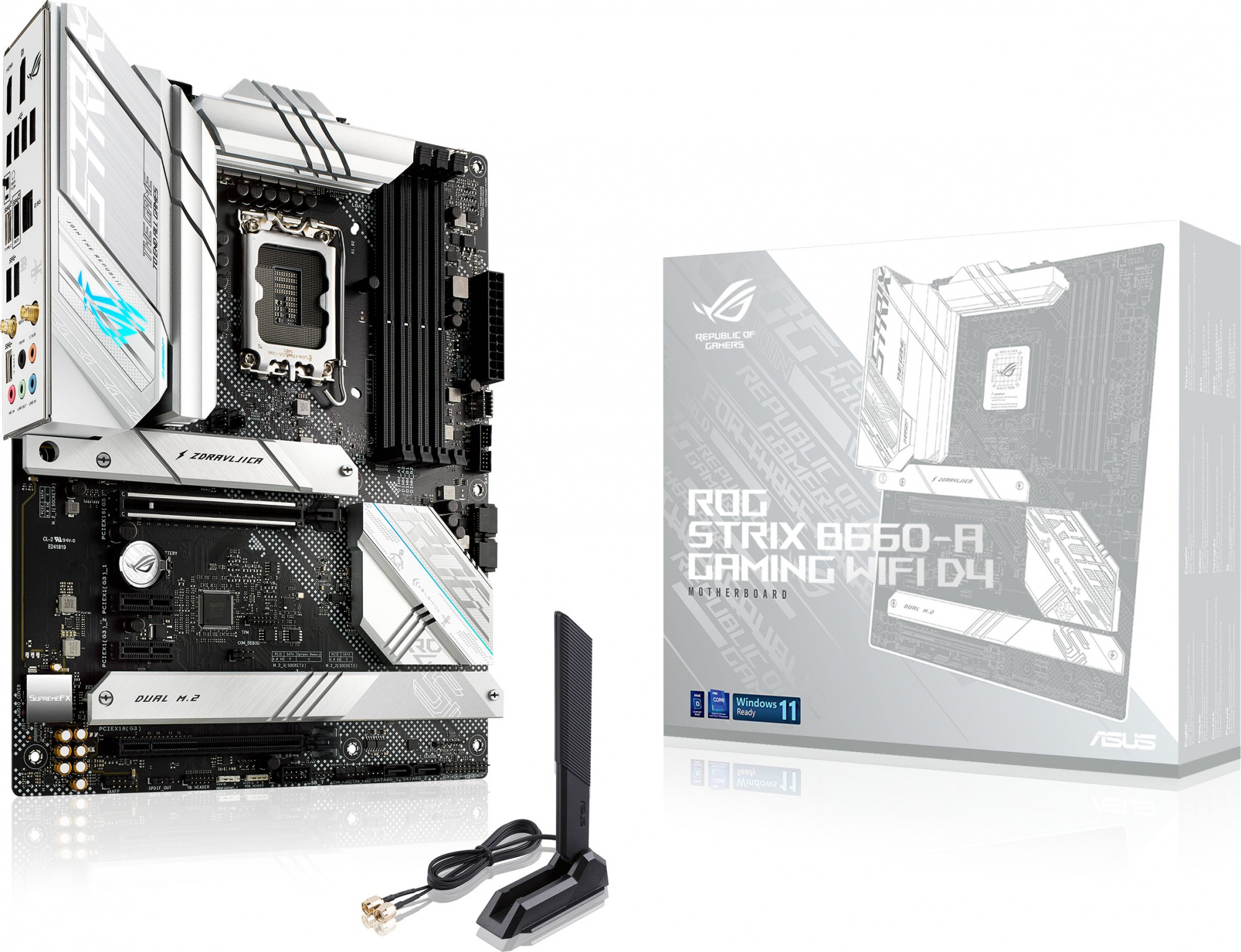Материнская плата Asus ROG STRIX B660-A GAMING WIFI D4 Soc-1700 Intel B660 4xDDR4 ATX AC`97 8ch(7.1) 2.5Gg RAID+HDMI+DP — фото 11