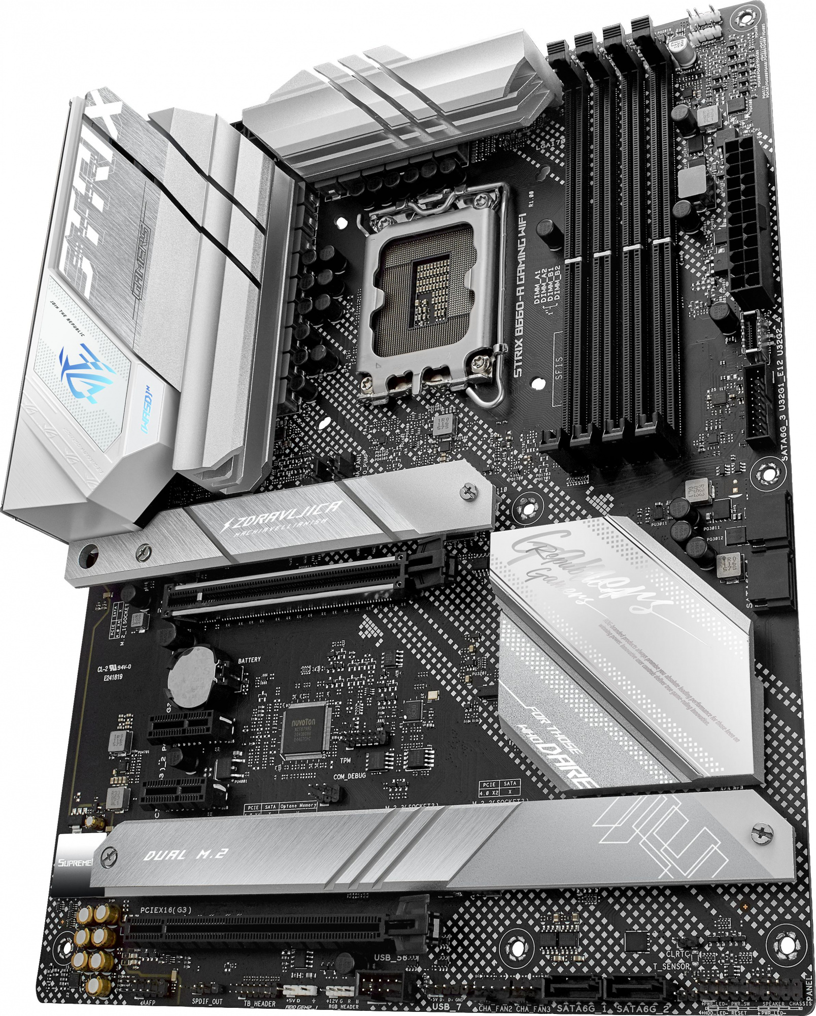 Материнская плата Asus ROG STRIX B660-A GAMING WIFI Soc-1700 Intel B660 4xDDR5 ATX AC`97 8ch(7.1) 2.5Gg RAID+HDMI+DP — фото 3