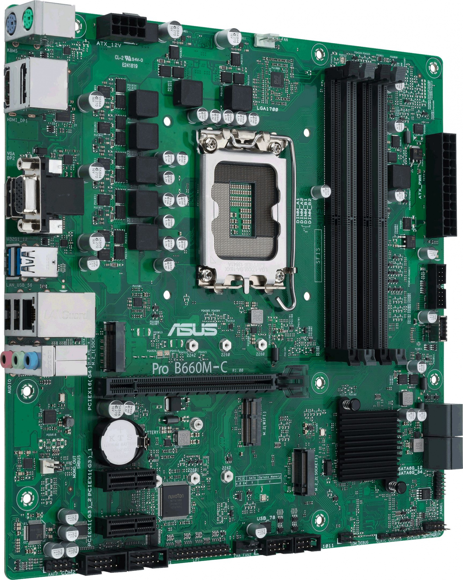 Материнская плата Asus PRO B660M-C-CSM Soc-1700 Intel B660 4xDDR5 mATX AC`97 8ch(7.1) GbLAN RAID+VGA+HDMI+DP — фото 2