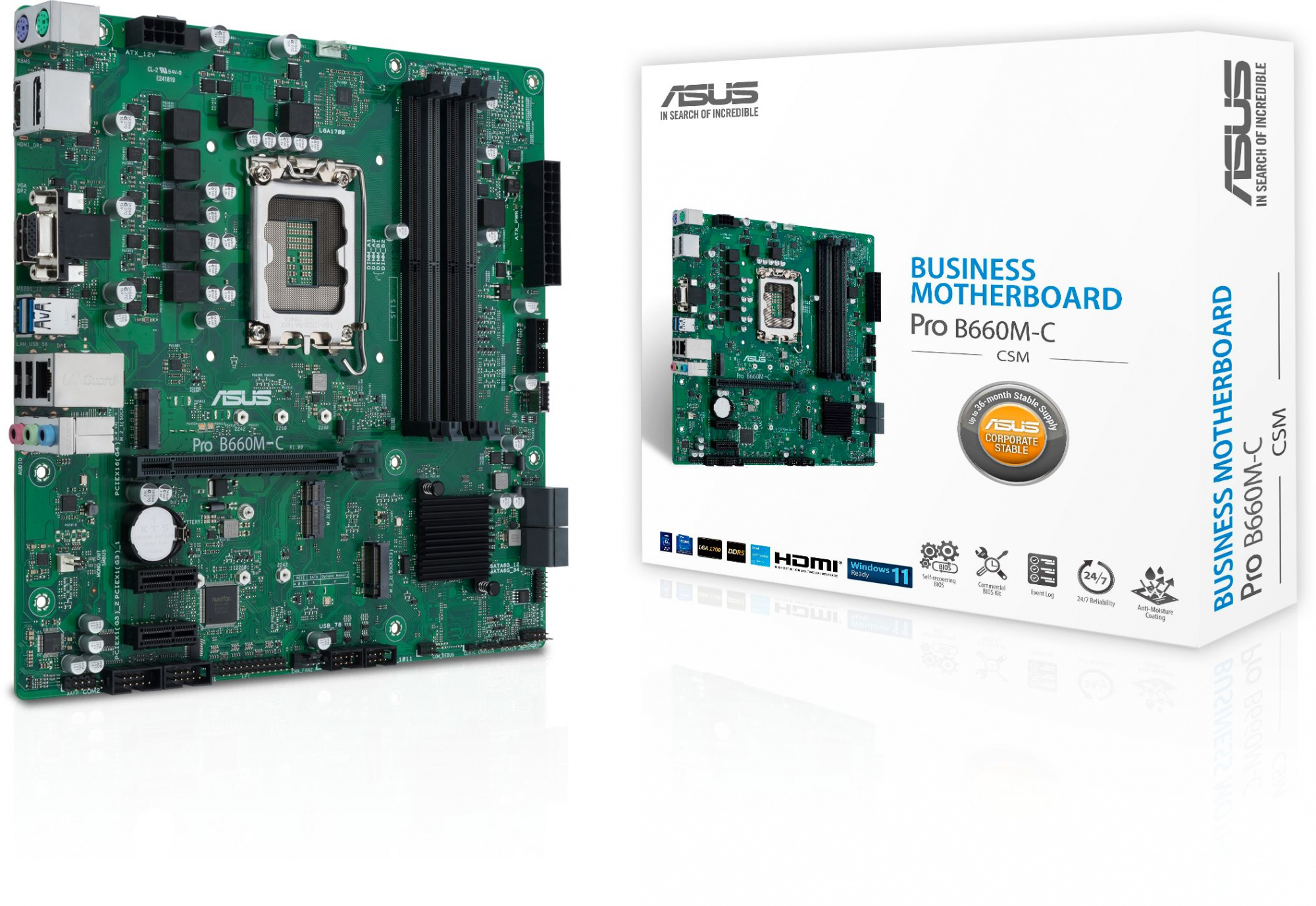 Материнская плата Asus PRO B660M-C-CSM Soc-1700 Intel B660 4xDDR5 mATX AC`97 8ch(7.1) GbLAN RAID+VGA+HDMI+DP — фото 5