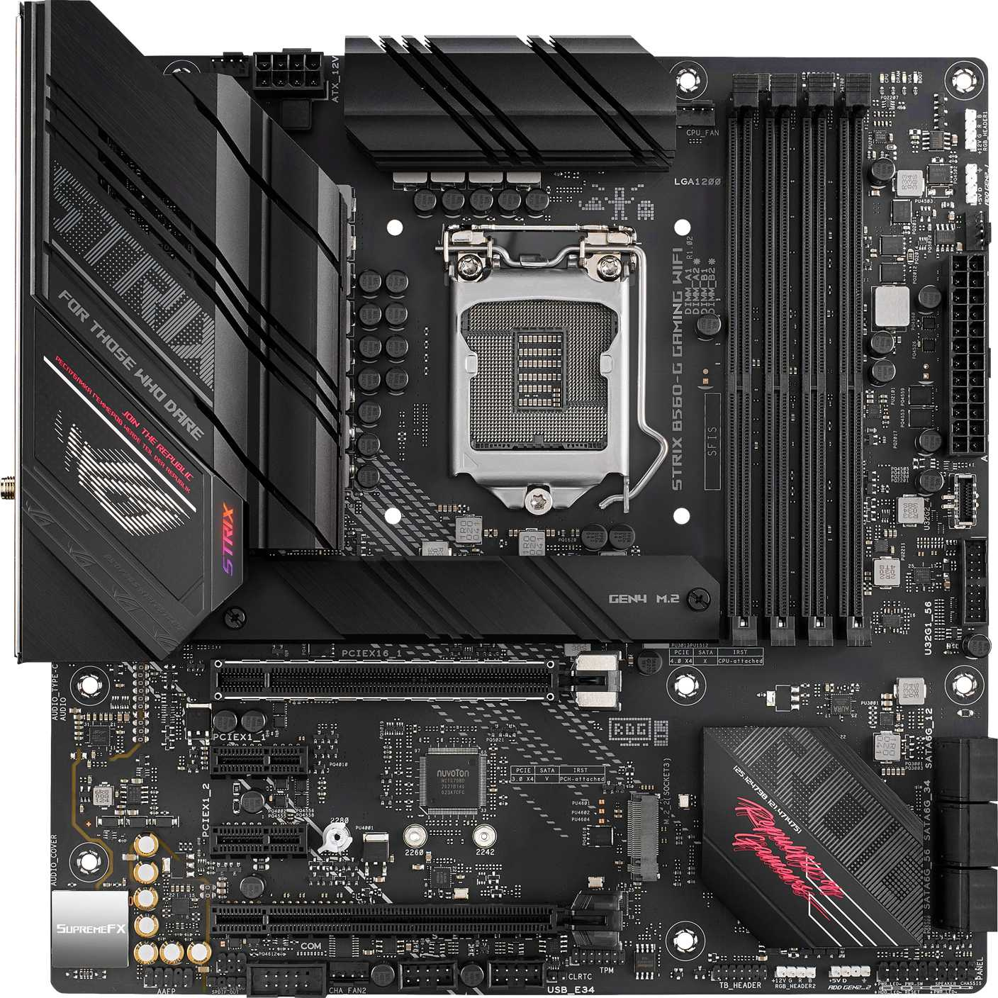 Материнская плата Asus ROG STRIX B560-G GAMING WIFI Soc-1200 Intel B560 4xDDR4 mATX AC`97 8ch(7.1) 2.5Gg+HDMI+DP — фото 2