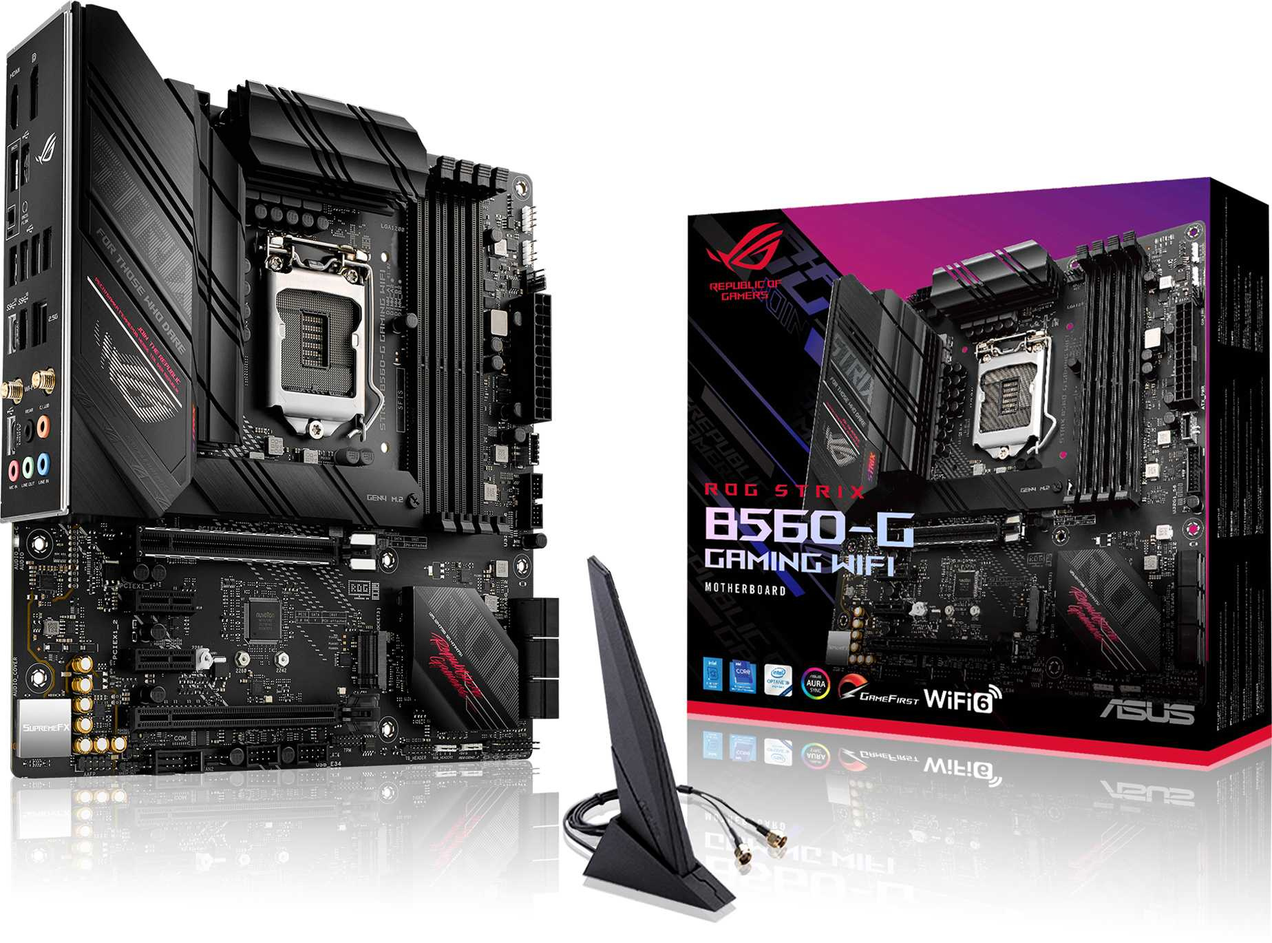 Материнская плата Asus ROG STRIX B560-G GAMING WIFI Soc-1200 Intel B560 4xDDR4 mATX AC`97 8ch(7.1) 2.5Gg+HDMI+DP — фото 8