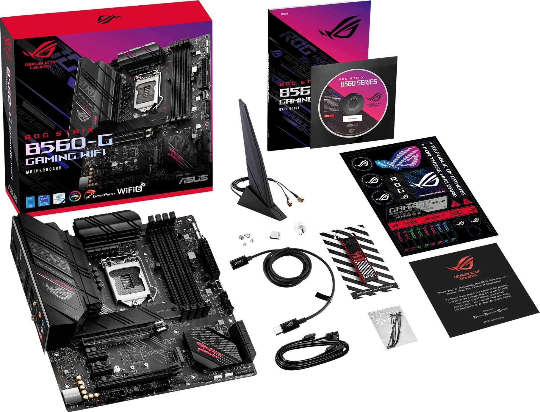 Материнская плата Asus ROG STRIX B560-G GAMING WIFI Soc-1200 Intel B560 4xDDR4 mATX AC`97 8ch(7.1) 2.5Gg+HDMI+DP — фото 6