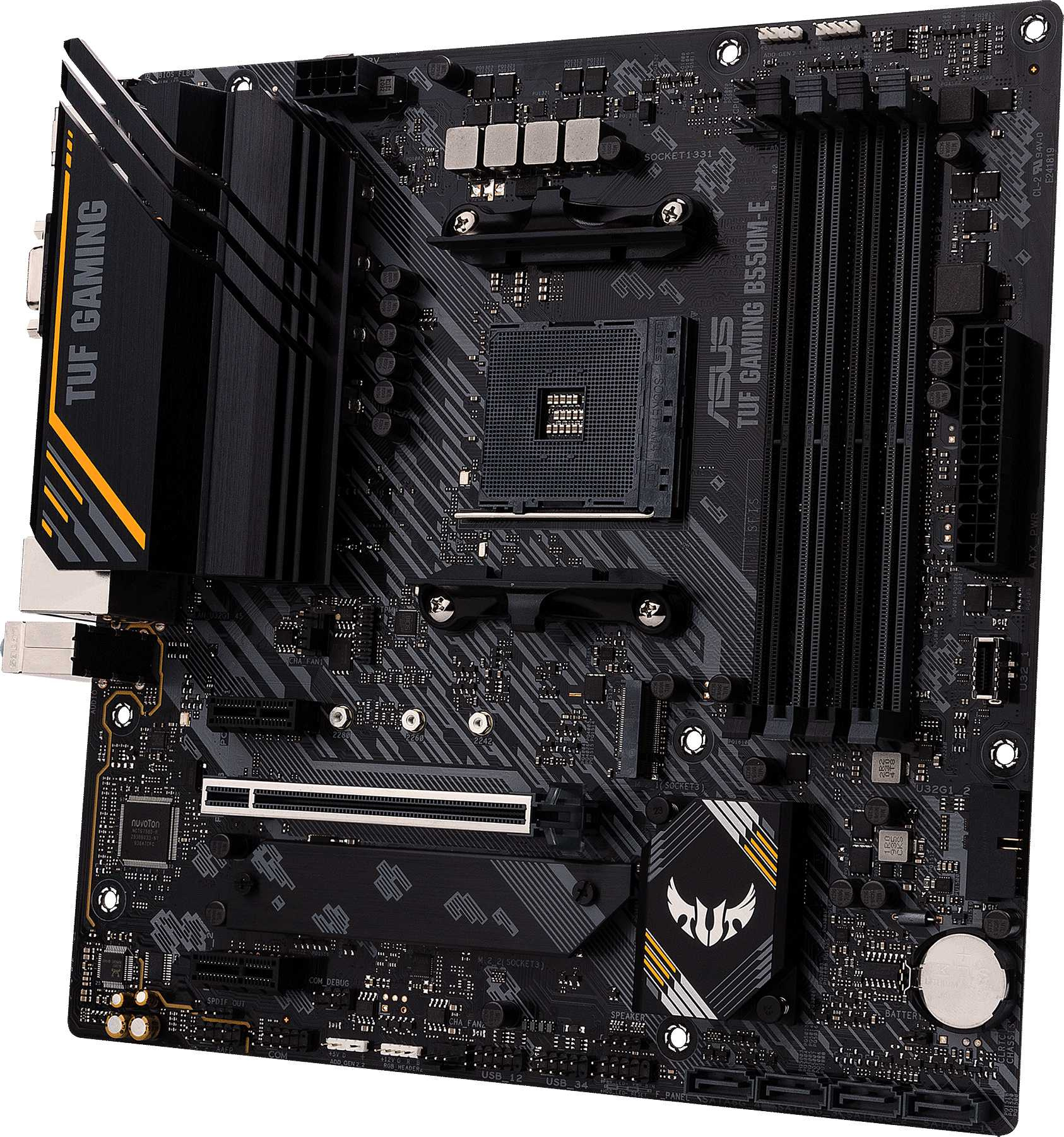 Материнская плата Asus TUF GAMING B550M-E Soc-AM4 AMD B550 4xDDR4 mATX AC`97 8ch(7.1) GbLAN RAID+VGA+HDMI+DP — фото 3