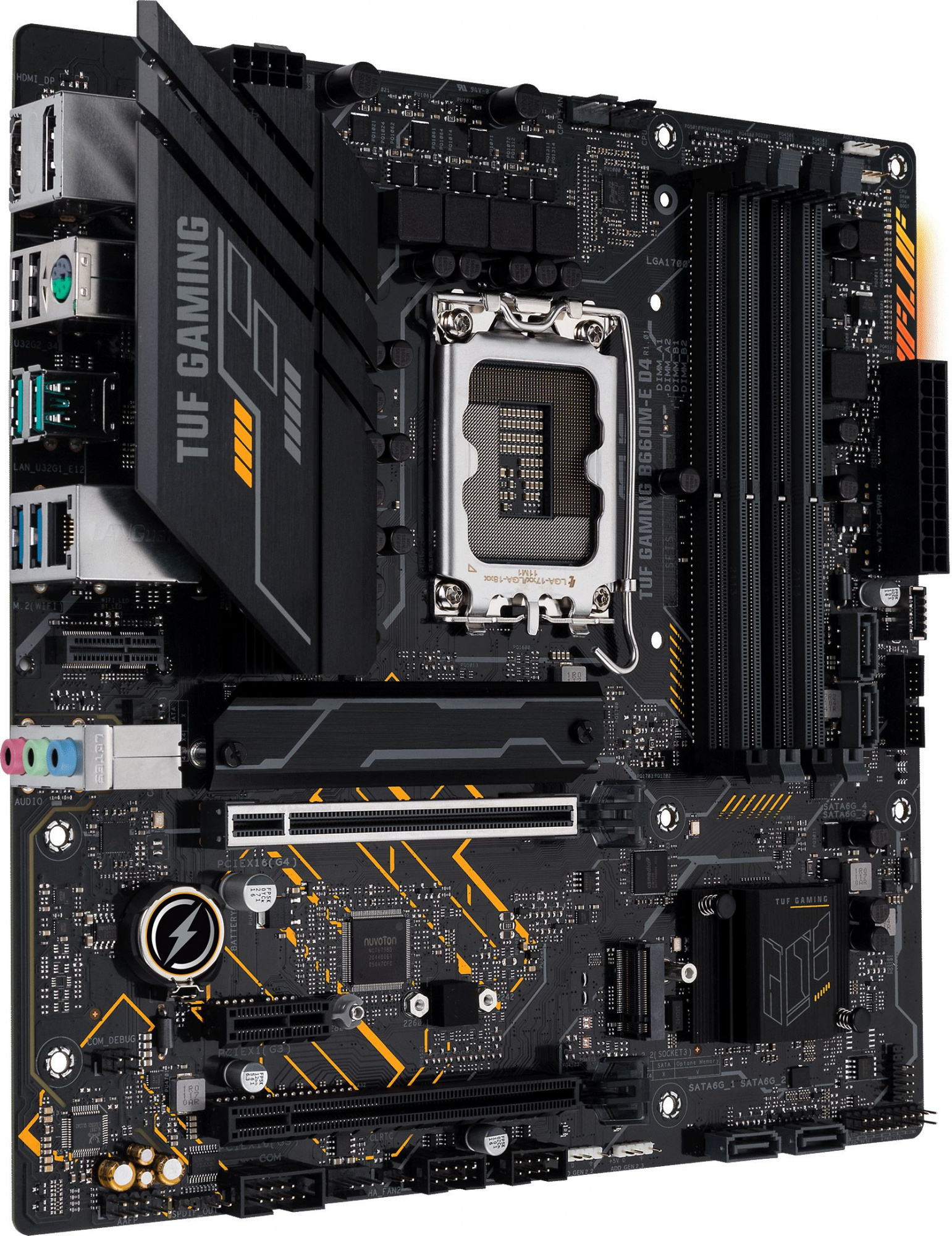 Материнская плата Asus TUF GAMING B660M-E D4 Soc-1700 Intel B660 4xDDR4 mATX AC`97 8ch(7.1) 2.5Gg RAID+HDMI+DP — фото 2