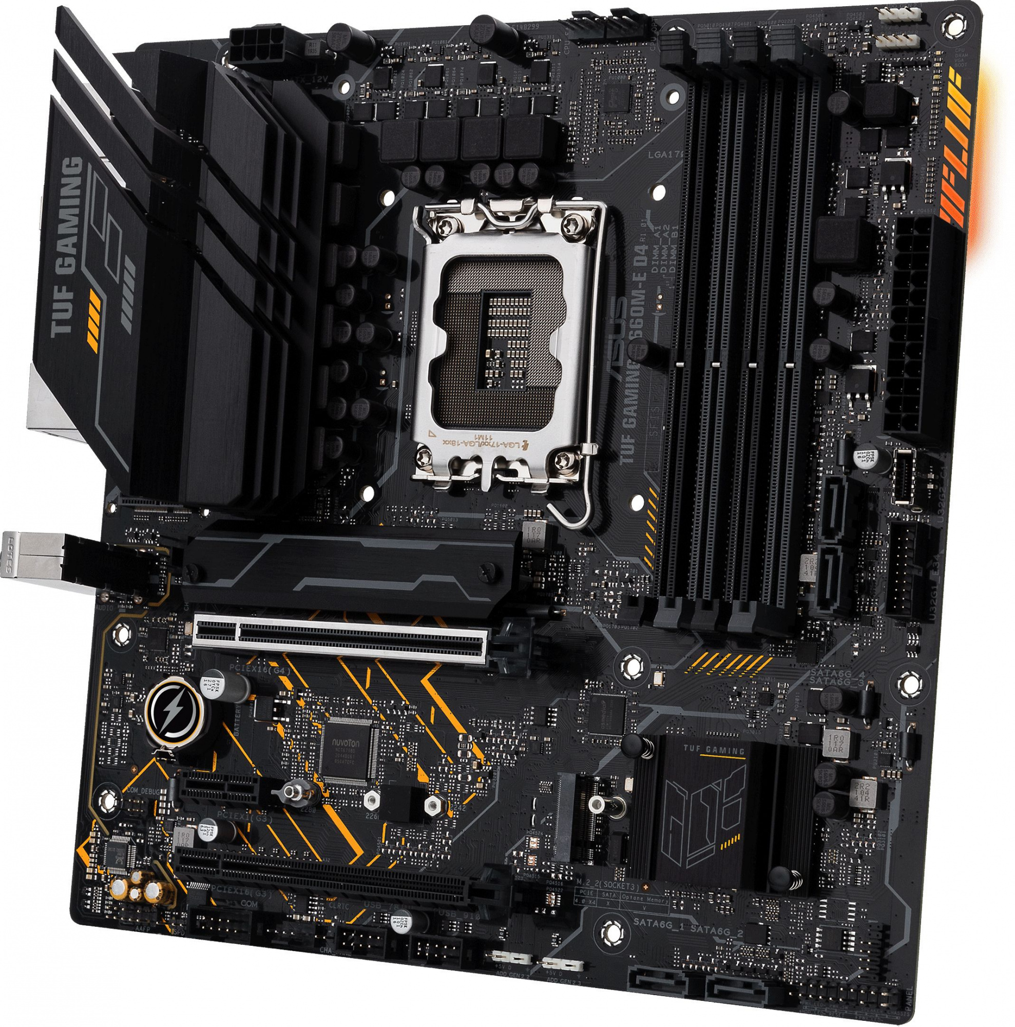 Материнская плата Asus TUF GAMING B660M-E D4 Soc-1700 Intel B660 4xDDR4 mATX AC`97 8ch(7.1) 2.5Gg RAID+HDMI+DP — фото 3