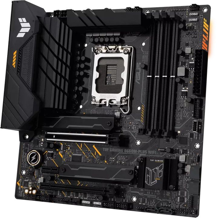 Материнская плата Asus TUF GAMING B660M-PLUS WIFI Soc-1700 Intel B660 4xDDR5 mATX AC`97 8ch(7.1) 2.5Gg RAID+HDMI+DP — фото 2