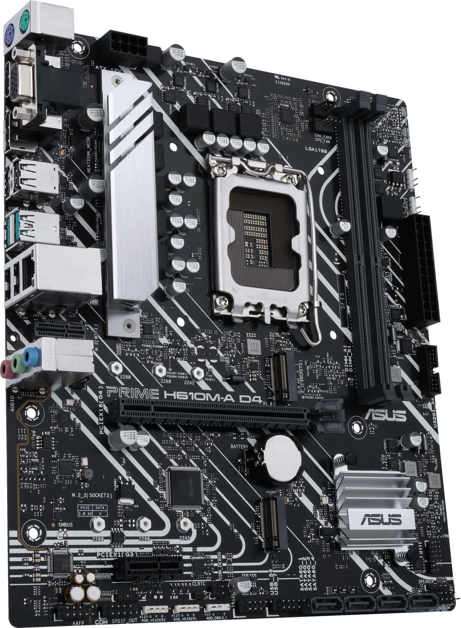 Материнская плата Asus PRIME H610M-A D4-CSM Soc-1700 Intel H610 2xDDR4 mATX AC`97 8ch(7.1) GbLAN+VGA+HDMI+DP — фото 6