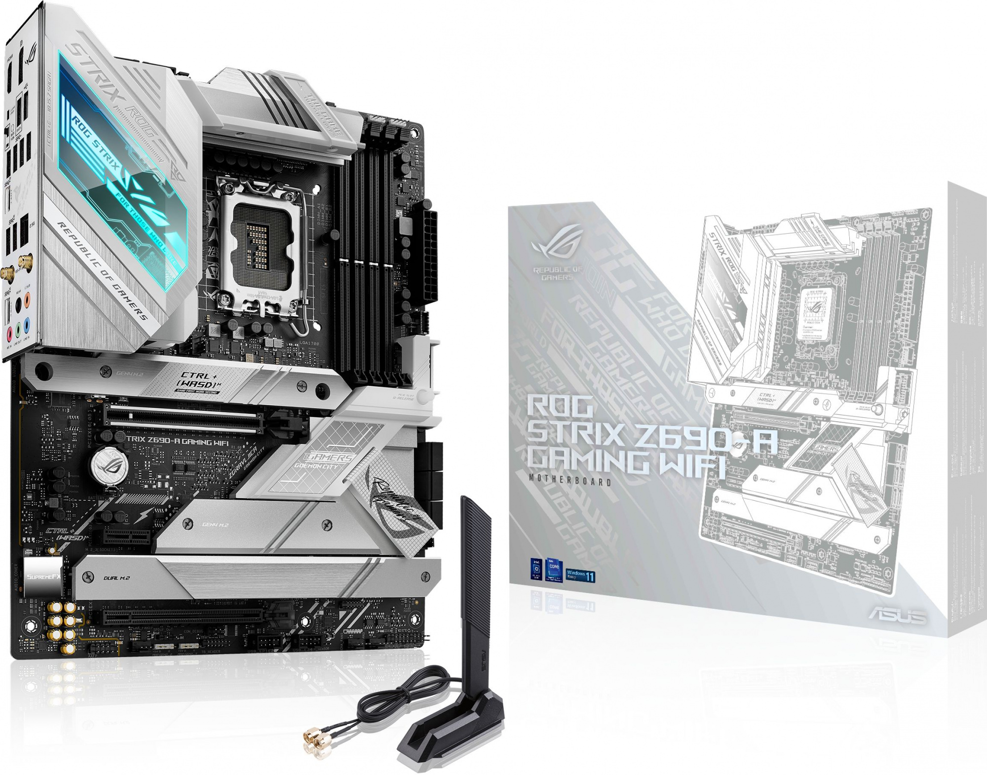 Материнская плата Asus ROG STRIX Z690-A GAMING WIFI Soc-1700 Intel Z690 4xDDR5 ATX AC`97 8ch(7.1) 2.5Gg RAID+HDMI+DP — фото 6